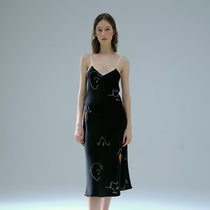 Not JUST Pajama true silk sleeping dress woman mulberry silk hanging band nepotism pyjamas dress home dress with long dress