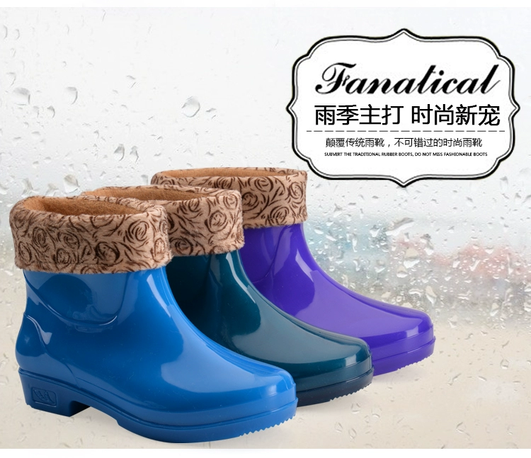 Giày ống ngắn đi mưa nữ ống chống mưa giày đế thấp giúp giày không thấm nước cho nam và nữ giày nhựa mềm ủng đi mưa nhật bản
