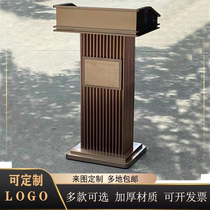 Stainless Steel Outdoor Real Estate Talk Desk Sales House Yingbin Terri Rose Gold Réception Desk Greeting Bentdesk Speaking Desk