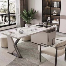 Slate island dining table integrated small household retractable multi-functional cream style small dining table and chair combination