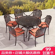 Outdoor cast aluminum table and chair set outdoor wrought iron balcony Leisure outdoor garden villa courtyard table and chair five sets