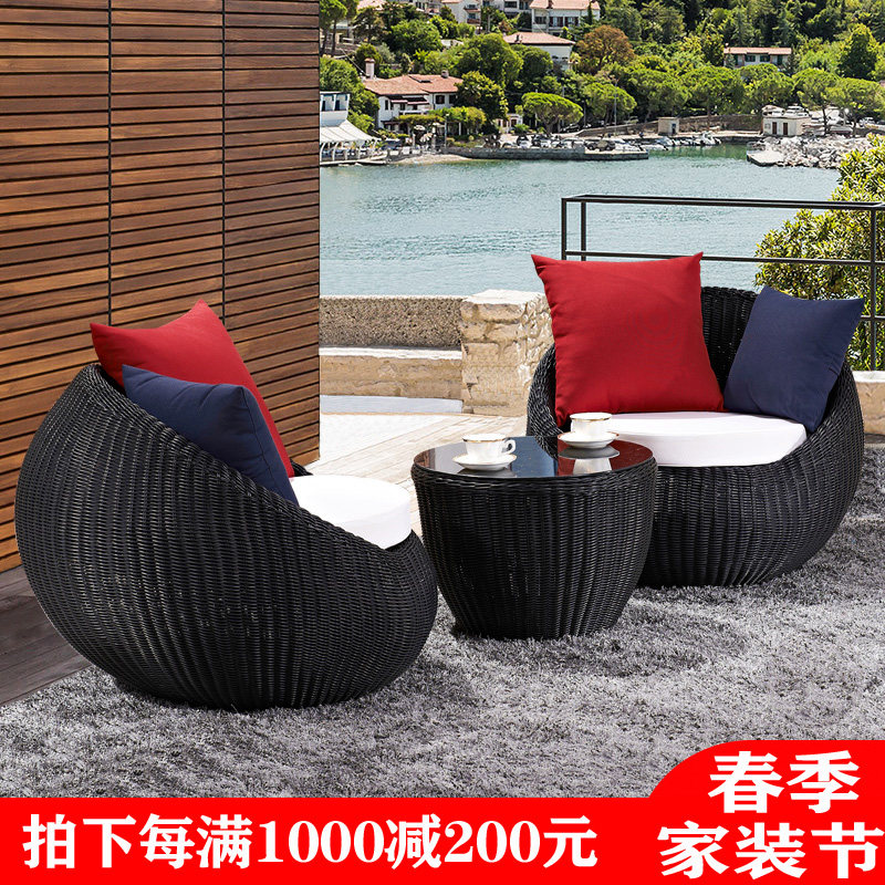 Balcony Small Table And Chairs Combo Mesh Red Rattan Chair Three Sets Minima Outdoor Waterproof Sunscreen Slob Casual Table And Chairs Patio