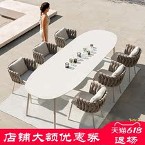 Nordic Outdoor Table & Chair Combined TrinkHouseBalcony Villa Balcony Caterina Table Outdoor Terrace Garden Table