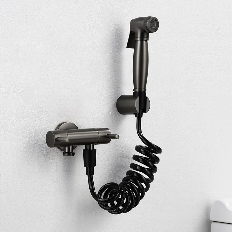 German gun gray all-copper toilet spray gun companion sanitary flushing high-pressure water gun pressurized woman washer black faucet