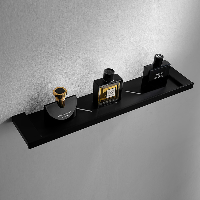 Export to Germany European style black 304 stainless steel powder room single-layer rack cosmetic rack hardware pendant