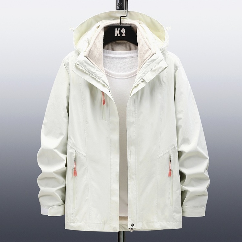 South Korea's trendy brand jacket men's and women's three-in-one detachable two-piece autumn and winter plus velvet thickened mountaineering jacket