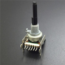 R1612 type Japan imported 6-foot double potentiometer straight foot with screw sleeve bracket B100K handle length 25 half shaft