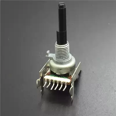 R1612 type Japanese imported 6-foot double potentiometer straight foot with screw sleeve bracket B100K handle length 25 half shaft