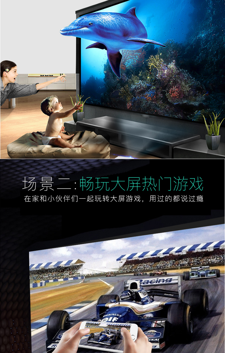 Máy chiếu gia đình Rigal Regal Máy chiếu gia đình HD 1080p Chiếu máy chiếu gia đình 3D - Máy chiếu