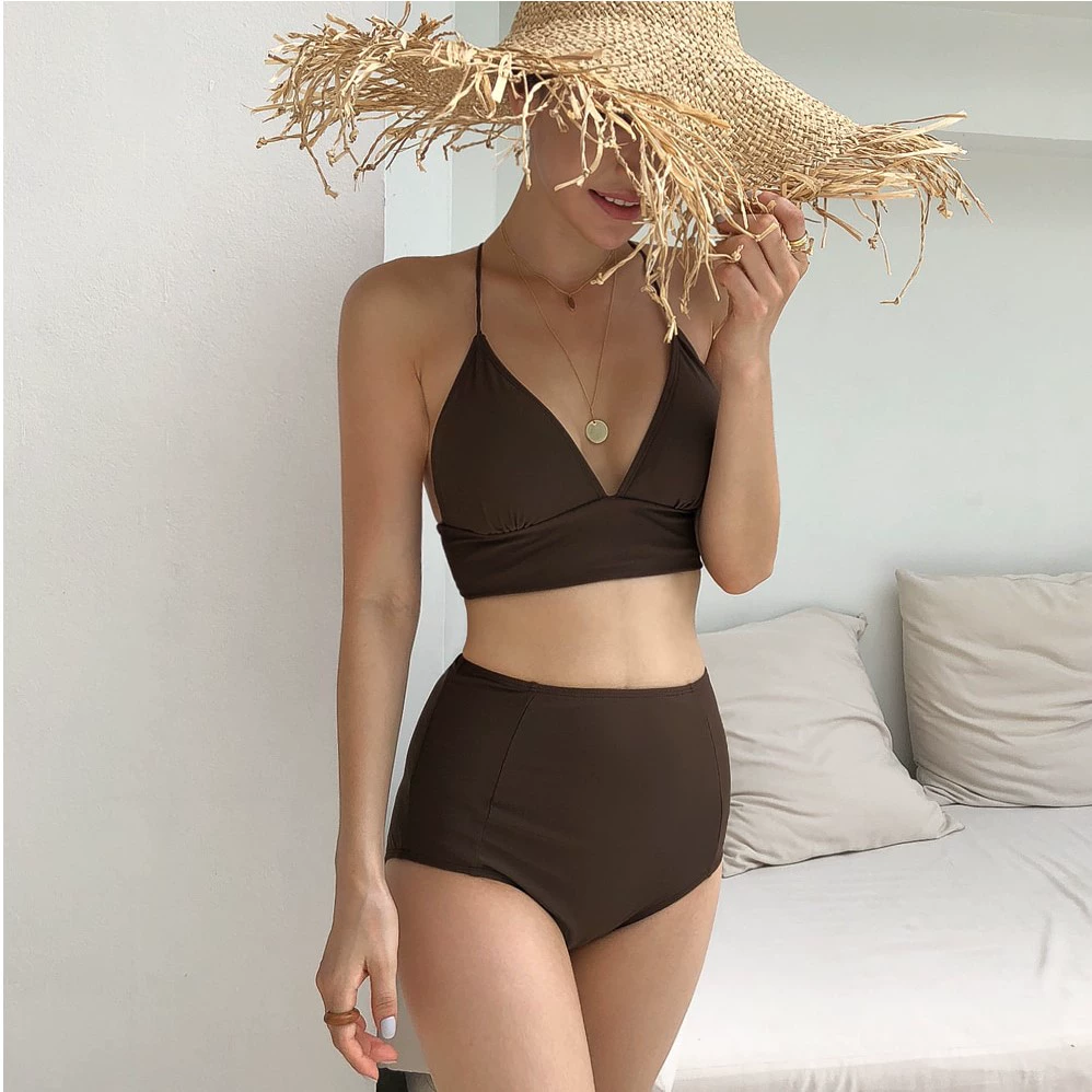 Đặc biệt net người nổi tiếng cà phê 2019 mới sexy một mảnh kích thước ngực mỏng và che bụng phụ nữ áo tắm kỳ nghỉ mùa xuân nóng - Bộ đồ bơi One Piece