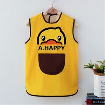 Children drawing hood Customized logo Summer sleeveless Anti-wear waterproof apron Kindergarten baby Eating Apron