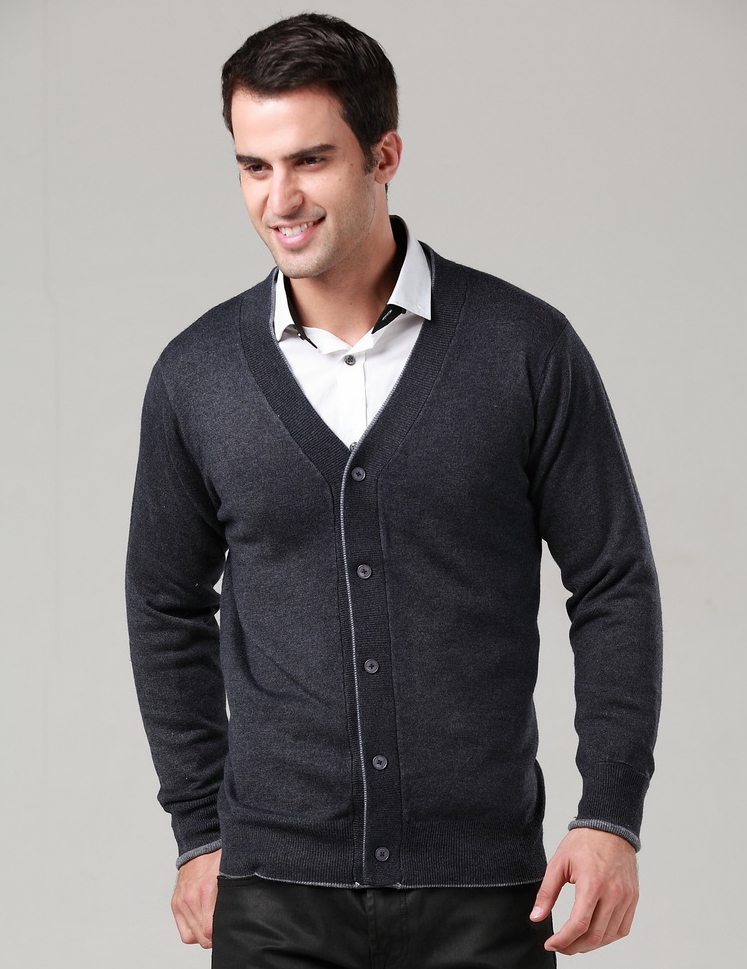 Mùa đông dày trung niên ấm áo len cardigan cashmere áo len mở cha nam áo khoác cộng với phân bón XL