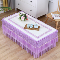 New cloth Wedding Purple Lace Tea Table Hood Table Cloth TV Cabinet Geb Bed Head Cabinet Rectangular Living Room