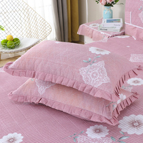New cotton pillow case pair double single pillow set adult zipper 45*75 large student thick cotton clip