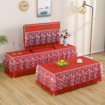 Tablecloth Red Cloth Lace Full Tea Table Cover Dining Table Cloth 55 inch TV Cover TV Cabinet Set Send Tapes