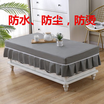 Leather rectangular tablecloth PU tea table cover half bag tablecloth waterproof anti-hot black pvc short cover TV cabinet