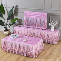 Wedding red coffee table cover cloth Nordic dustproof tablecloth TV cabinet lace thickened fabric dining table cloth TV cover