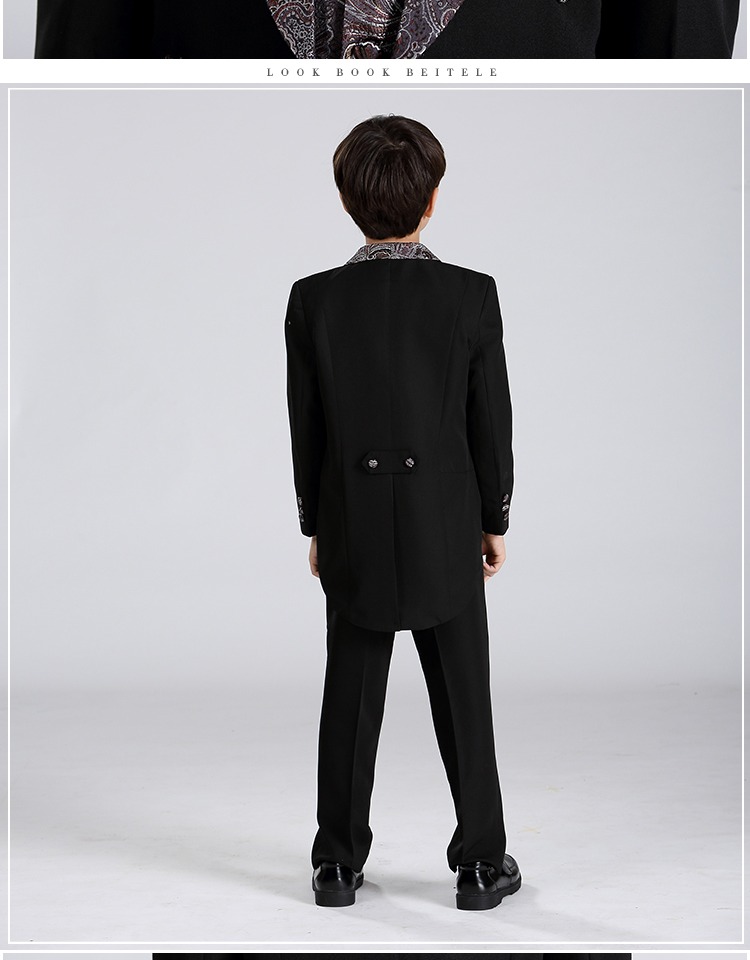 Boy vest tuxedo dress boy phù hợp với chủ nghệ thuật phong cách ăn mặc trẻ em trang phục piano trang phục dự tiệc cho bé