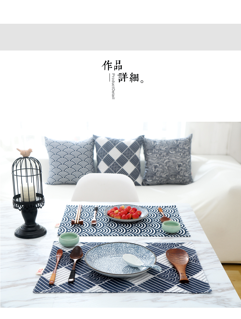 Nhật bản-phong cách retro cotton linen bảng mat đơn giản placemat cách nhiệt bát pad uống trà nghệ thuật nhà hàng thực phẩm phương tây mat