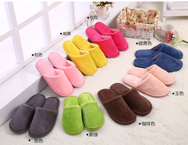 Dép cotton nữ mùa đông tại nhà đôi vợ chồng trong nhà ấm đôi bông trượt túi chống trượt với nam kéo giày tháng dép crocs người lớn