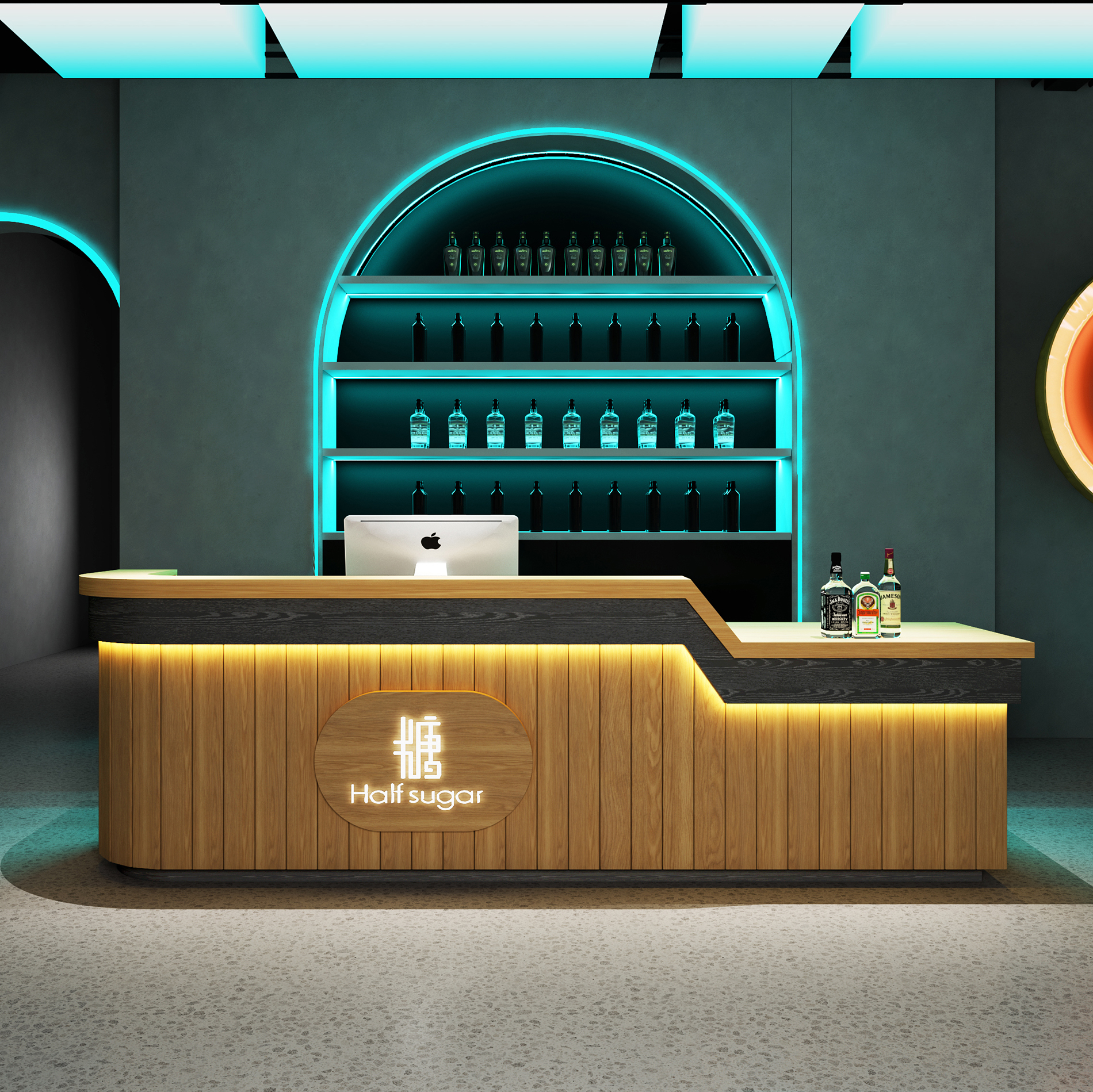 Industrial style retro cash register bar restaurant restaurant hot pot barbecue shop corner bar front desk reception desk customization