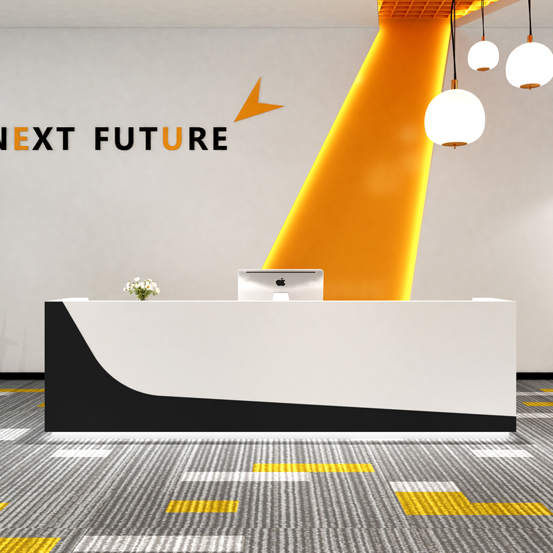 The company's front desk reception desk simple modern commercial beauty salon store cash register hotel service desk paint customization