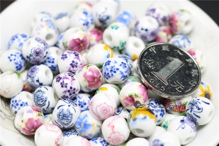 Jingdezhen ceramic applique beads scattered diy craft Chinese knot has material accessories beaded bracelet with children 's day