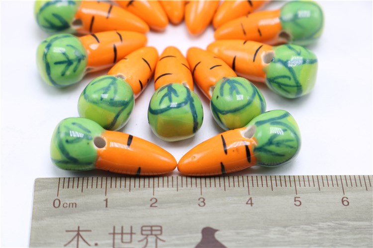 Hand - made ceramic have beads radish - shaped pendant diy necklace bracelet accessories small pure and fresh and lovers