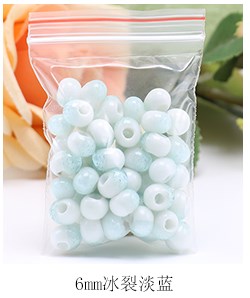 Jingdezhen ceramic beads scattered beads 6 mm m bead hand braided rope diy macroporous 50 a bracelet beads on sale