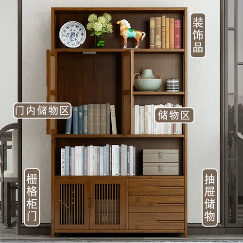 Книжная полка, простой настольный книжный шкаф для школьников из натурального дерева