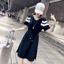 Linglong Dai summer new Korean female Hong Kong flavor chic long retro temperament small black skirt slim dress