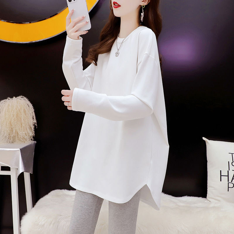 Eurocargo plus suede white undershirt woman autumn winter 2023 new inner lap pure cotton display slim hide meat long sleeve T-shirt blouses-Taobao