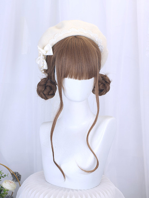 Lolita Style Wig Curly Hair Daily Braided Hair Updo Wedding Long Curly Hair Lolita Wig Full Headpiece