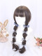 Lolita wig female long curly hair Lolita full head set hair set girl double ponytail braided style daily fake hair