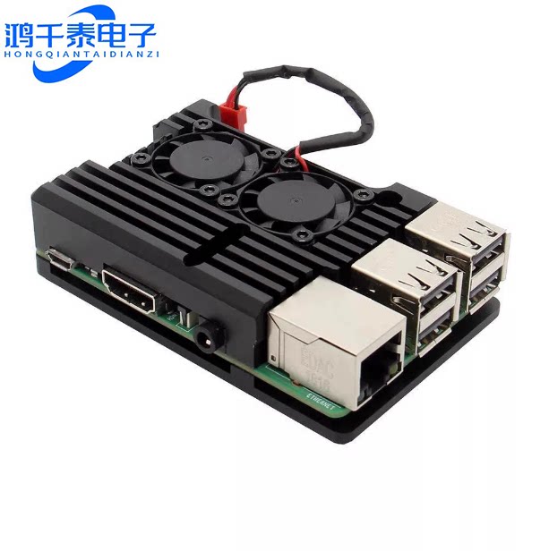 树莓派3B外壳 新款树莓派外壳 3代b型2b/3b+通用CNC铝合金散热壳