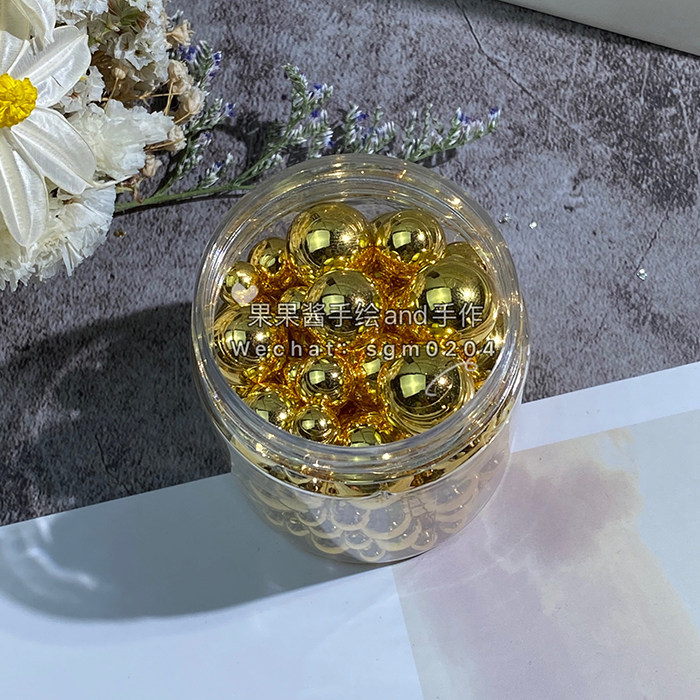 Golden imitation pearl nonhole high brightness mixed drop accessories decorated Sleem