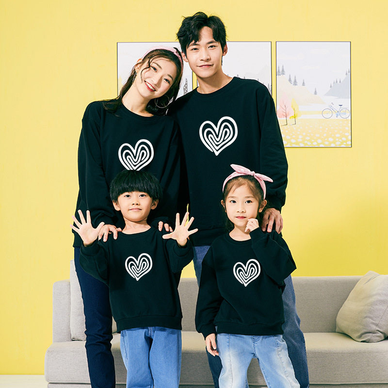 2022 New Parent-child Wear Round Neck Sweater Mother and Daughter Dress Cartoon Fashion Western Style Family Dress for a Family of Three Mother and Daughter Dress