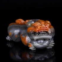 Natural Huanglong Jade Large Overlord Lucky Pixiu Handpiece for Men and Women Lucky and Protector Jade Pixiu Jade Ornaments