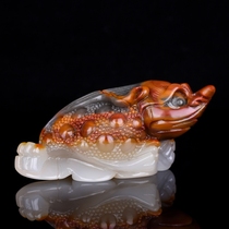 New Huanglong Jade Golden Toad Handle Piece Three-Legged Golden Toad Large Handle Piece Lucky Foot Pedal Ruyi Golden Toad Ornament