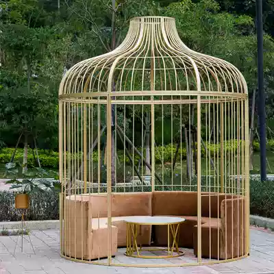 Iron Birdcage decoration extra large birdcage outdoor super large Western restaurant hotel dining room giant birdcage card seat
