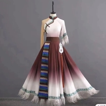 Tibetan dance performance clothing Tibetan minority female students art exam dance practice dance Tibetan clothing new style