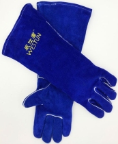Weiss Shield Welder G-2054 Sapphire Blue Extended Cow Second-Ply Leather Welding Gloves Labor Protection Anti-Snatch and Anti-Opening