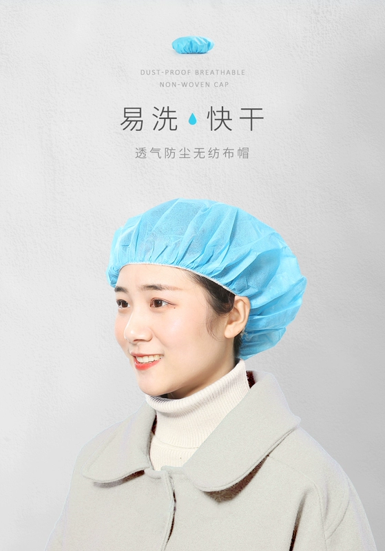 nón y tế Mũ dùng một lần mũ đầu bếp chống bụi mũ chống bụi nhà bếp nam nữ mũ vệ sinh mũ làm việc xưởng Bao Đầu nón trùm đầu y tế mũ tĩnh điện