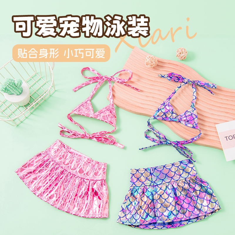 Cat Clothes Summer Bikini Swimwear Seaside Vacation Kitten Sling Ragdoll Blue Cat Funny Outfit Pet Photography