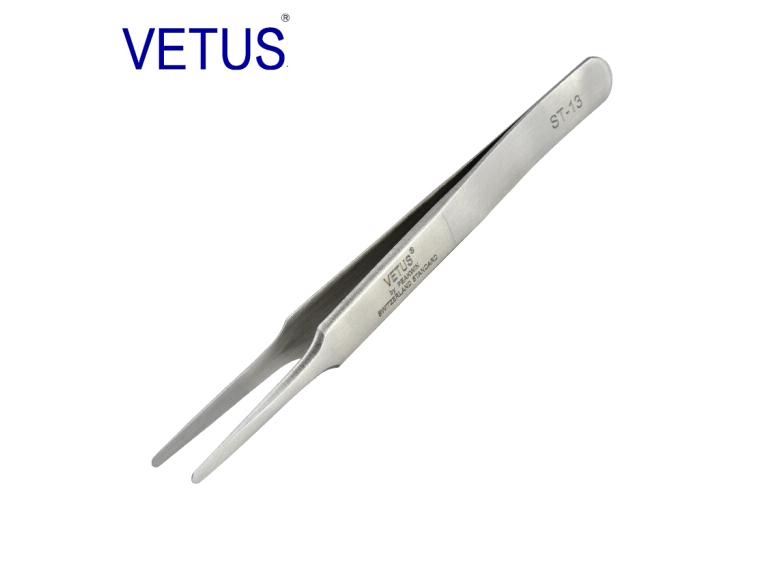 包邮VETUS 高精密钟表手机维修美容美甲燕窝挑毛夹圆头镊子 ST-13