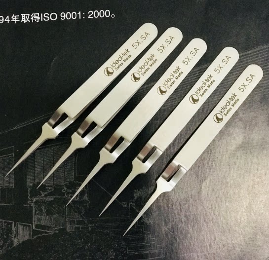 原装正品IDEAL-TEK瑞士5X.SA电镜透射专用自锁镊子TEM反向铜网镊