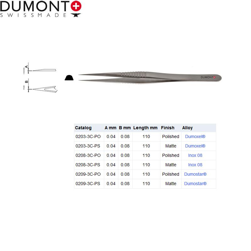 Dumont解剖镊子0208-3C-PO 小鼠解剖镊子0208-3C-PS 精密手术镊子