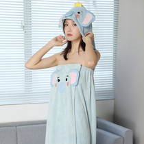 Japans JULIPET bath towel drying cap is super absorbent and quick-drying ladies can wear a small fresh tube top bath skirt
