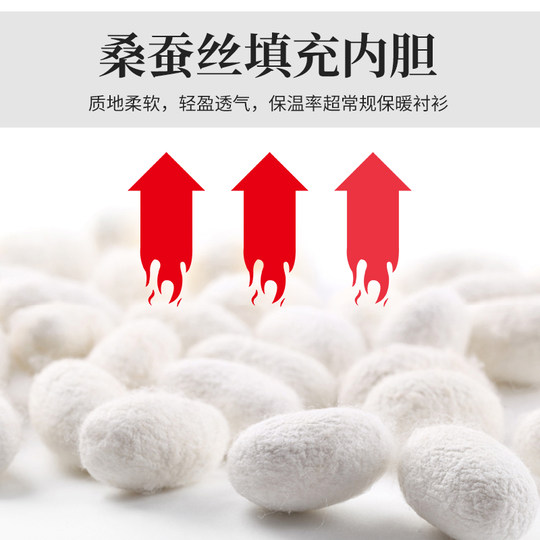 Men's Thermal Shirt with Silk Lining, Thickened for Winter, Plus Size, Middle-Aged Dad Style, Striped Quilted Mulberry Silk Shirt