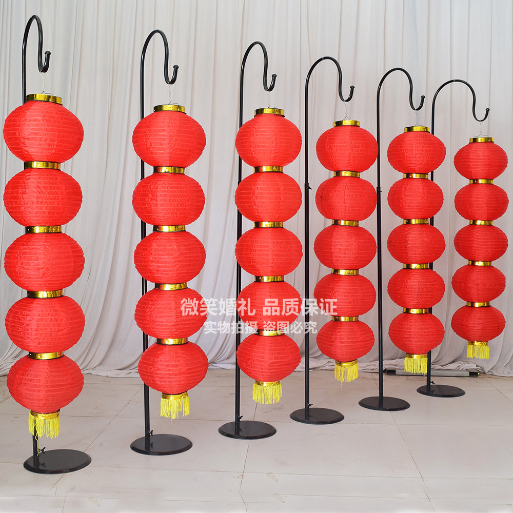 New Chinese Bend Hook Road Leading Wedding Celebration Prop Lantern Hook Single Hook Iron Art Flower Ball Road Leading Wedding Supplies Wedding